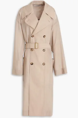 Serafini Belted wool-blend trench coat - Neutral