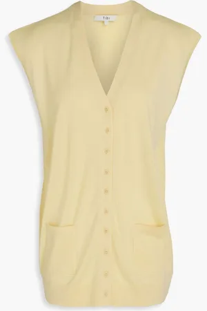 tibi Wool, cashmere and silk-blend vest - Yellow