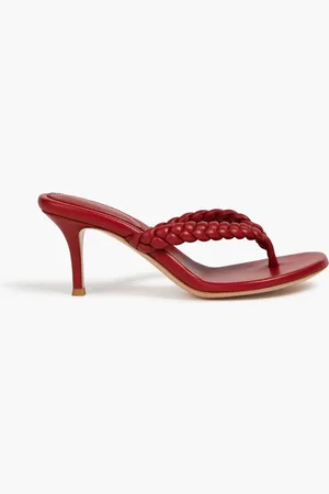 Gianvito Rossi Tropea braided leather mules - Red
