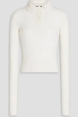 RAG&BONE Mandee ribbed cashmere polo sweater - White