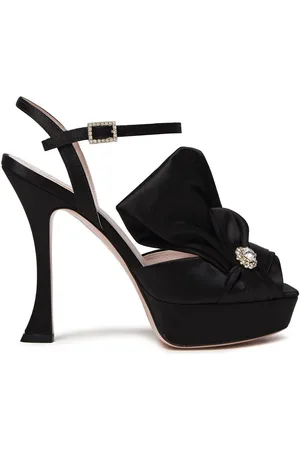 Roger Vivier Lavallière embellished satin platform sandals