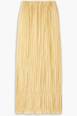 By Malene Birger Elisas plissé-silk maxi skirt - Neutral