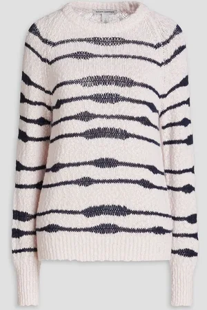 AUTUMN CASHMERE Striped cashmere sweater - White