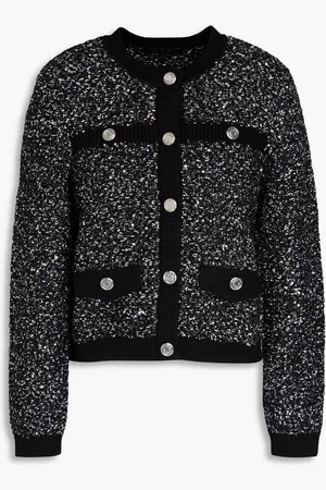 Maje Sequined tweed cardigan