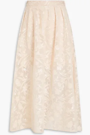 Maje Sequined mesh midi skirt - Neutral