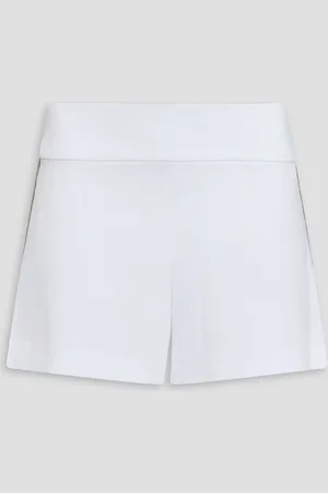 ALICE+OLIVIA Alice Olivia - Donald crystal-embellished satin-crepe shorts