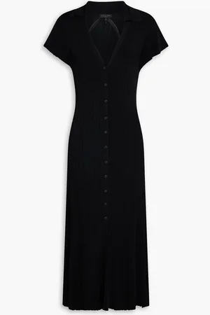 RAG&BONE Esme ribbed-knit midi shirt dress