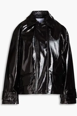 Stand Studio Constance faux patent-leather jacket