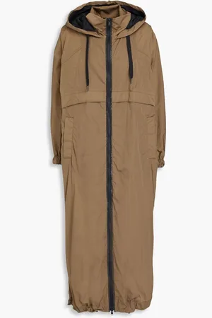 Brunello Cucinelli Bead-embellished shell hooded parka - Neutral