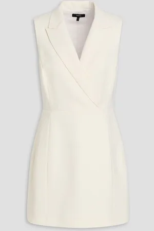 THEORY Wrap-effect crepe mini dress - White