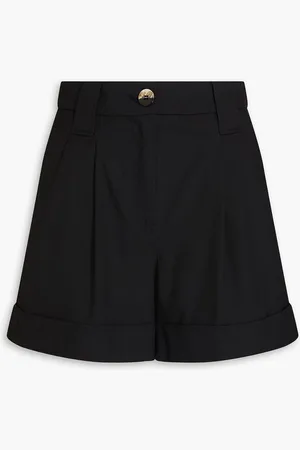 Ganni Pleated woven shorts