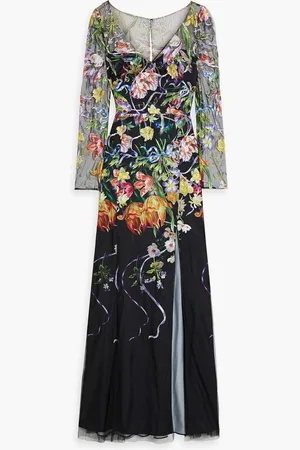 Marchesa Notte Embroidered tulle gown
