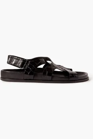 Totême Croc-effect leather slingback sandals