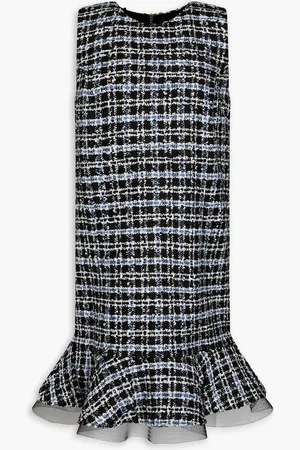 Carolina Herrera Fluted tweed mini dress