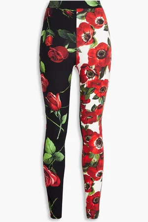 Dolce & Gabbana Cropped floral-print stretch-jersey leggings