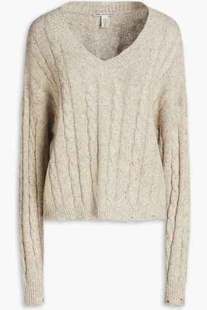 AUTUMN CASHMERE Donegal cable-knit sweater - Neutral