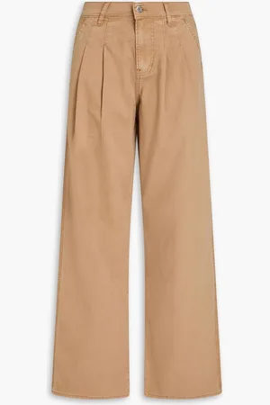 VERONICA BEARD Mia stretch-cotton twill wide-leg pants - Neutral