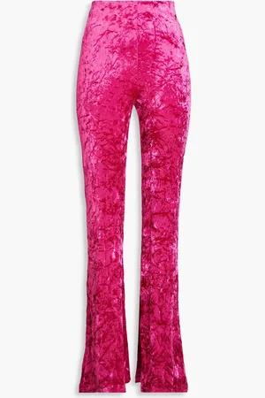 ROTATE Crushed-velvet flared pants - Purple