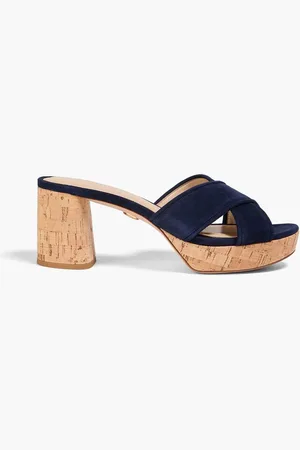 VERONICA BEARD Dory suede platform mules - Blue