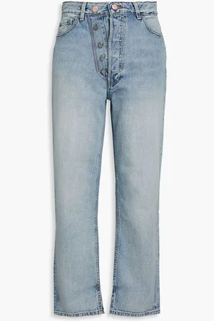 Ganni Faded high-rise straight-leg jeans - Blue