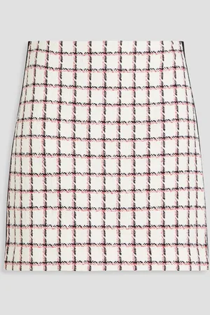 VERONICA BEARD Ohemia cotton-blend tweed mini skirt - White