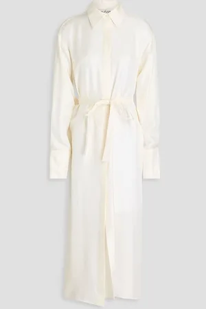 Rohe Cutout silk-twill midi shirt dress - White