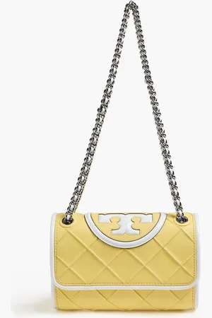 Tory Burch Fleming quilted leather shoulder bag - Yellow
