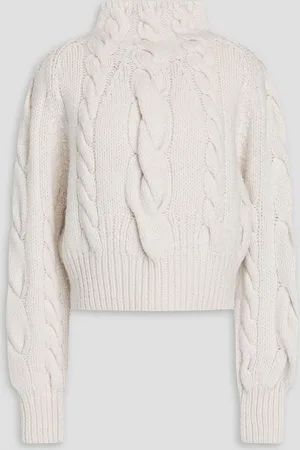 ZIMMERMANN Cable-knit wool turtleneck sweater - White