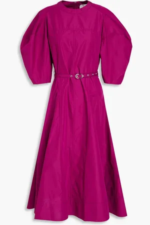 3.1 Phillip Lim Belted cotton-blend poplin midi dress - Purple