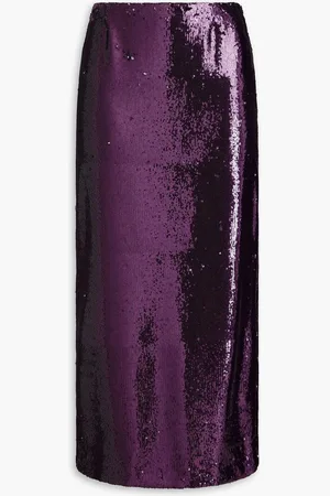 Serafini Sequined tulle midi skirt