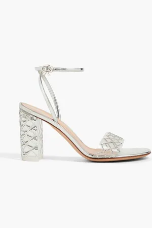 Gianvito Rossi Letha crystal-embellished PVC and metallic leather sandals - Metallic