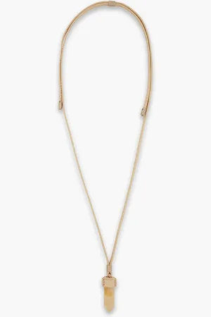 Chloé Leather, gold tone and citrine necklace - Neutral