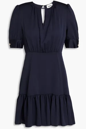 Claudie Pierlot Gathered satin-crepe mini dress - Blue