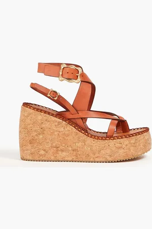 ZIMMERMANN Leather wedge sandals - Brown