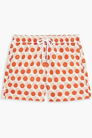 Frescobol Carioca Short-length printed swim shorts - Red
