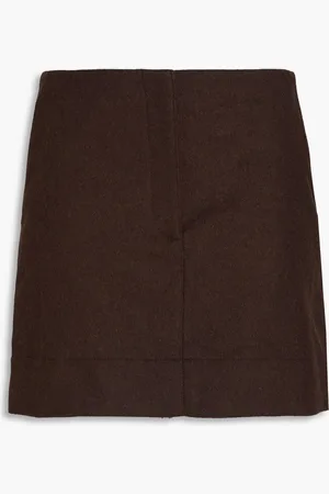 Loulou Studio Wool-blend felt mini skirt - Brown