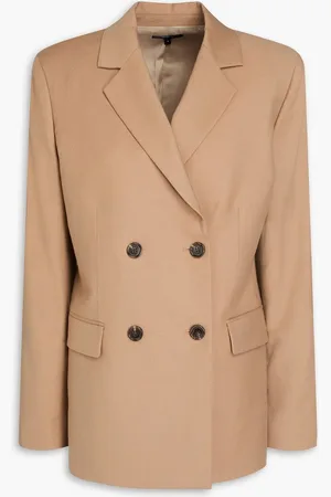 THEORY Double-breasted wool-twill blazer - Neutral