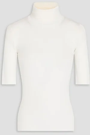 THEORY Ribbed merino wool turtleneck sweater - White