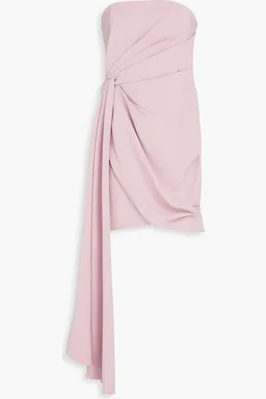 Halston Heritage Nitara strapless draped crepe mini dress - Pink