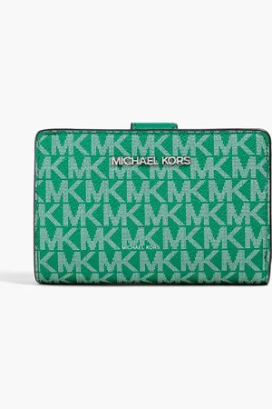 Michael Kors Jet Set logo-print faux textured-leather wallet