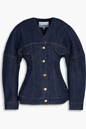 Ganni Appliquéd denim jacket - Blue