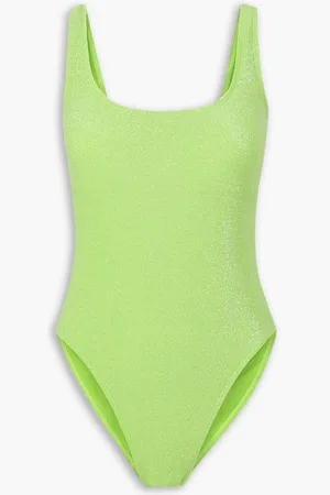 GOOD AMERICAN Sparkle Modern metallic neon swimsuit - Green