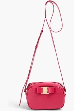 Salvatore Ferragamo Vara bow-detailed pebbled-leather cross-body bag - Pink
