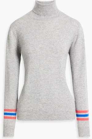 Chinti & Parker Striped wool and cashmere-blend turtleneck sweater - Gray