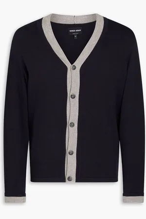 Giorgio Armani Cotton and cashmere-blend cardigan - Neutral