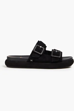 Sam Edelman Kenzie buckled suede slides