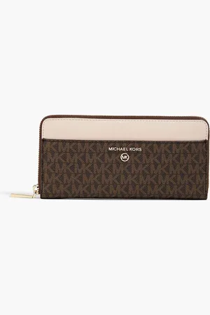 Michael Kors Logo-print smooth and textured-leather wallet