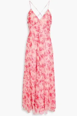 Serafini Printed tulle midi dress - Pink