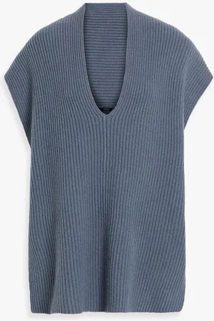Joseph Oversized ribbed cashmere vest - Blue