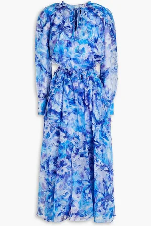 Marchesa Notte Cutout floral-print georgette midi dress